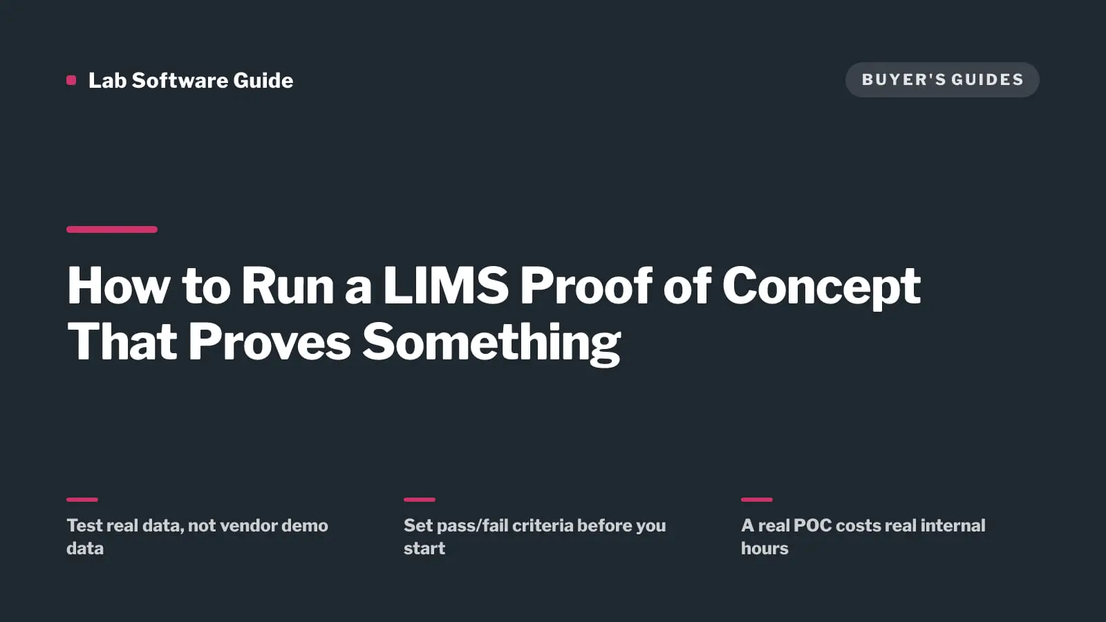 How to Run a LIMS Proof of Concept That Proves Something — Lab Software Guide